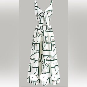 NWT COMMENSE Front Tie Cami Top With Tiered Skirt Set